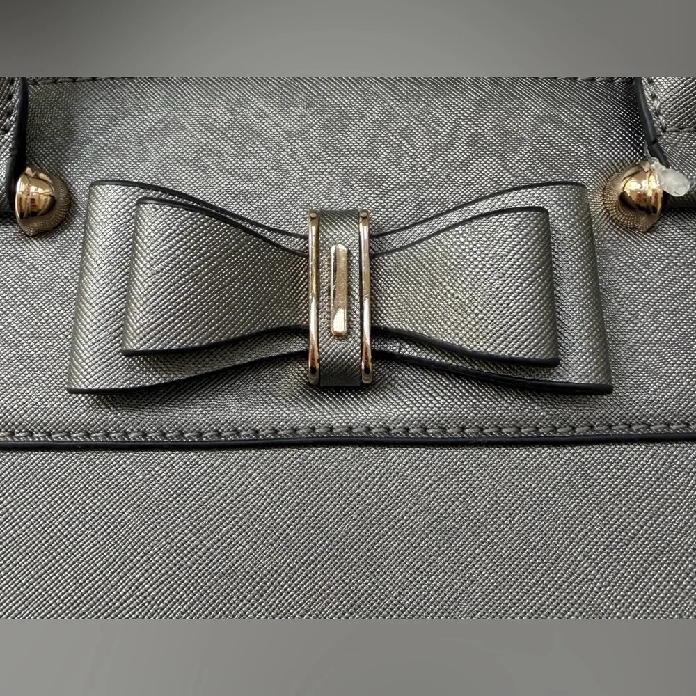 LJOSEIND Designer Handbag Tote Pewter Silver Large Crossbody Shoulder Bag NWOT